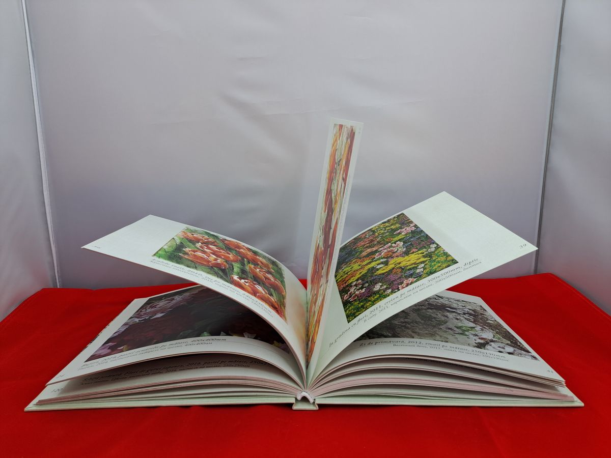 Open book drawings of flowers