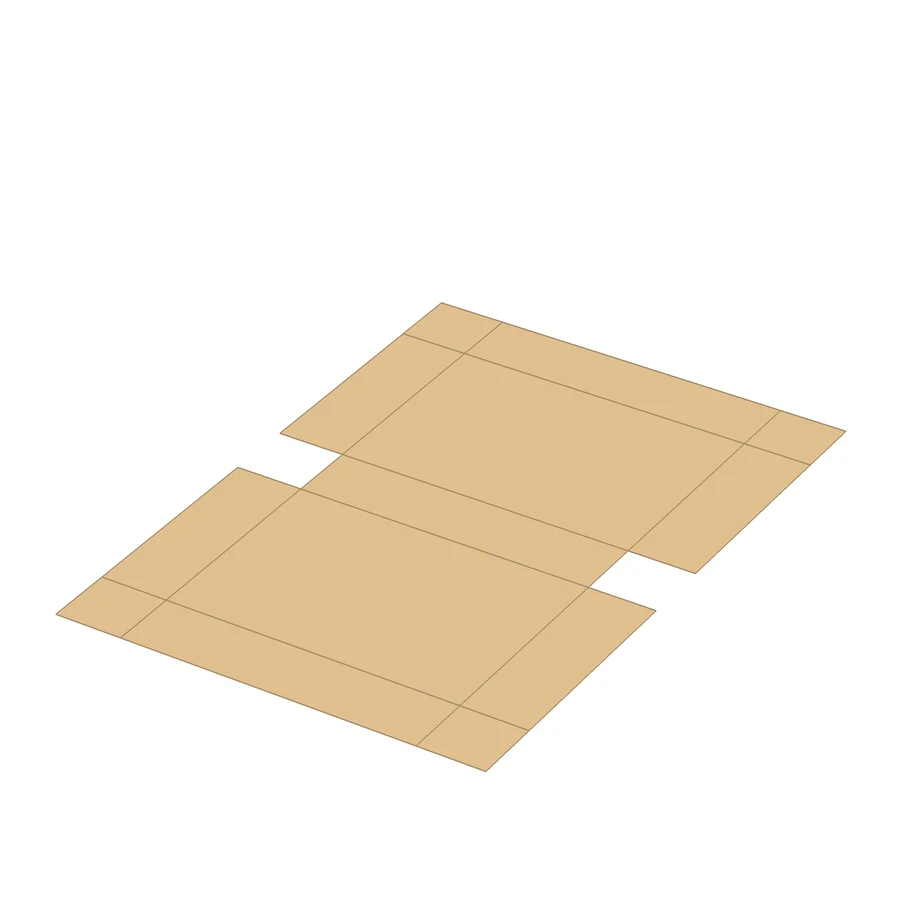 Self-locking carton box 348×244×79 mm, Construction no. 202767, Pergament