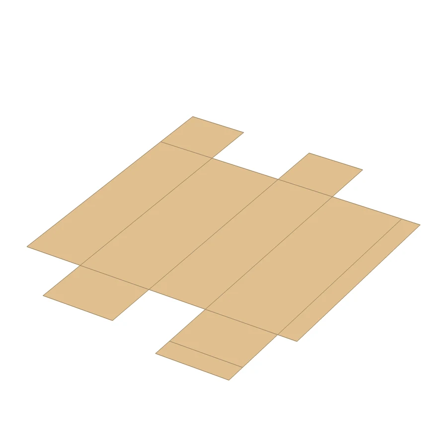 Tuck-end box 40×50×150 mm, Construction no. 213076, Pergament
