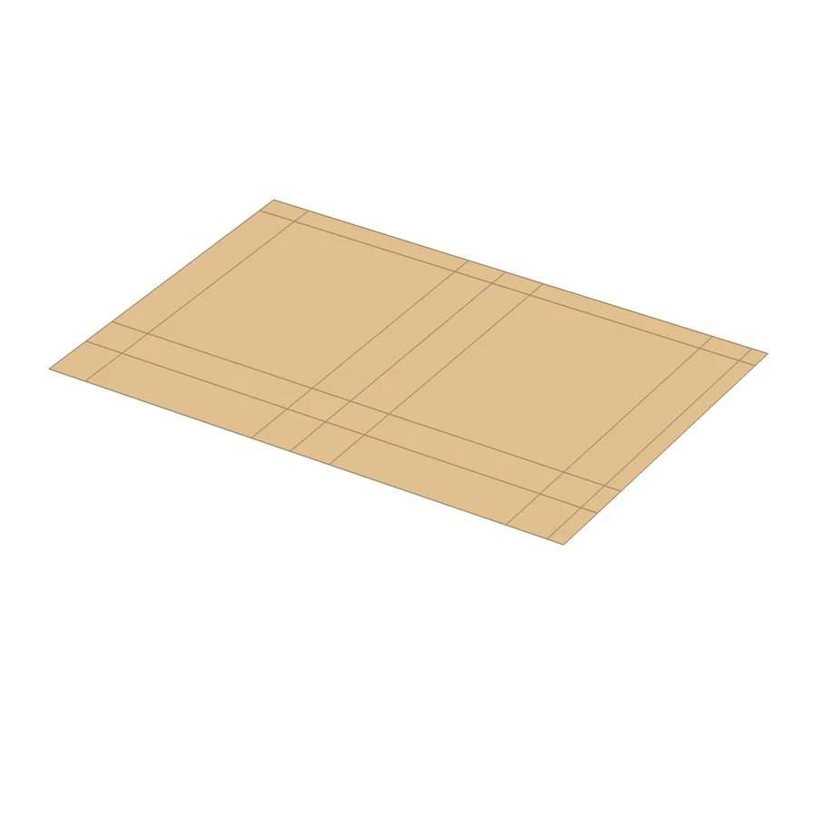 Pungă din carton 350×220×100 mm, construcția nr. 221894: cum se pliază
