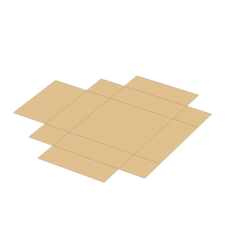 Self-locking carton box 80×80×30 mm, Construction no. 222324, Pergament