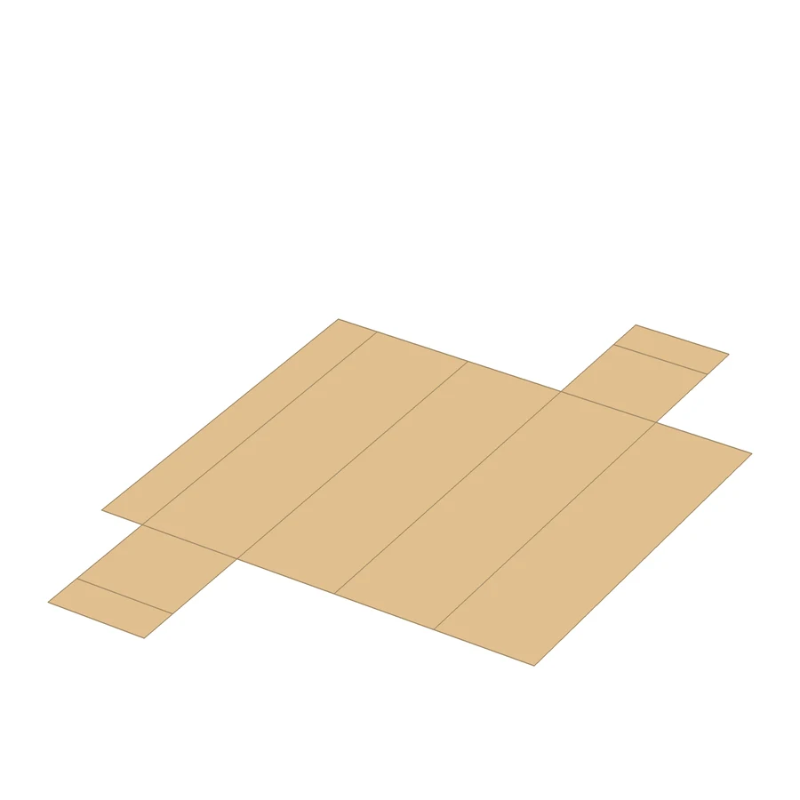 Tuck-end box 30×30×115 mm, Construction no. 231838, Pergament