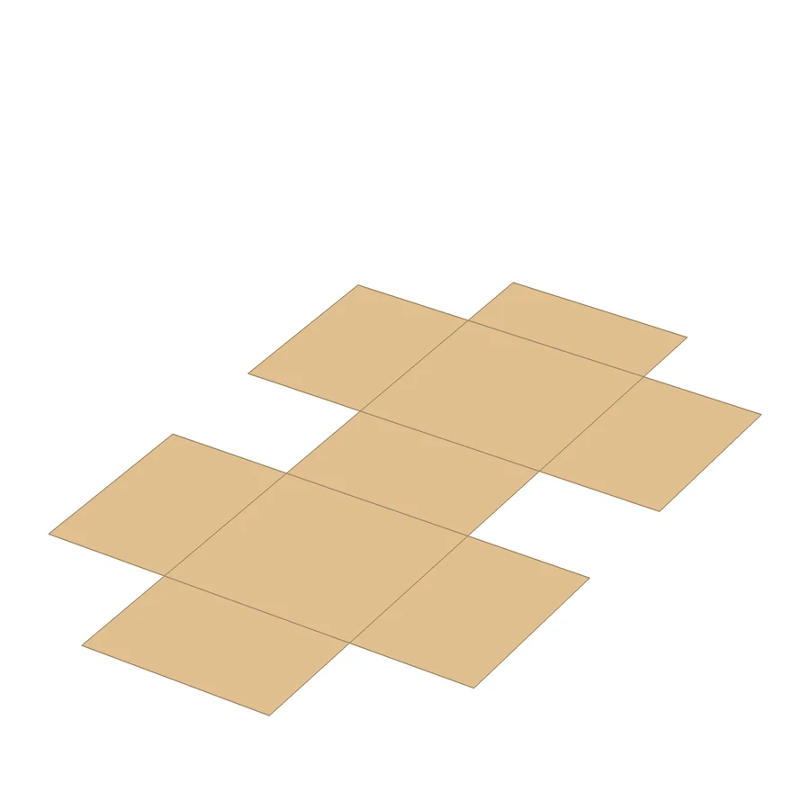 Self-locking carton box 120×120×80 mm, Construction no. 251777, Pergament